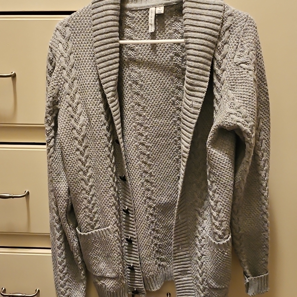 Gray Cable Knit Women's Sweater